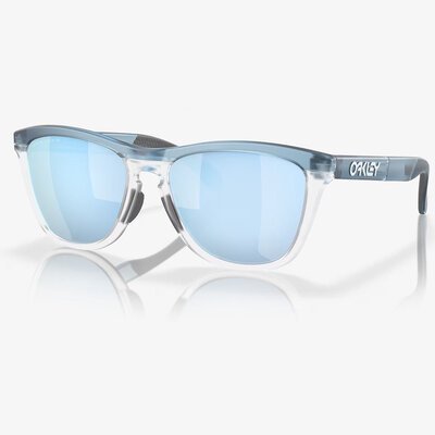 Oakley Frogskins Range Sunglasses (Low Bridge Fit) - Transparent Stonewash Frame with PRIZM Deep Water Polarized Lens-casual gear-Motomail - New Zealands Motorcycle Superstore