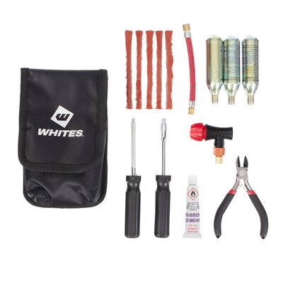 Whites Puncture Repair Kit - Compact (Seals, CO2, Tools, Glue, Bag)-accessories and tools-Motomail - New Zealands Motorcycle Superstore